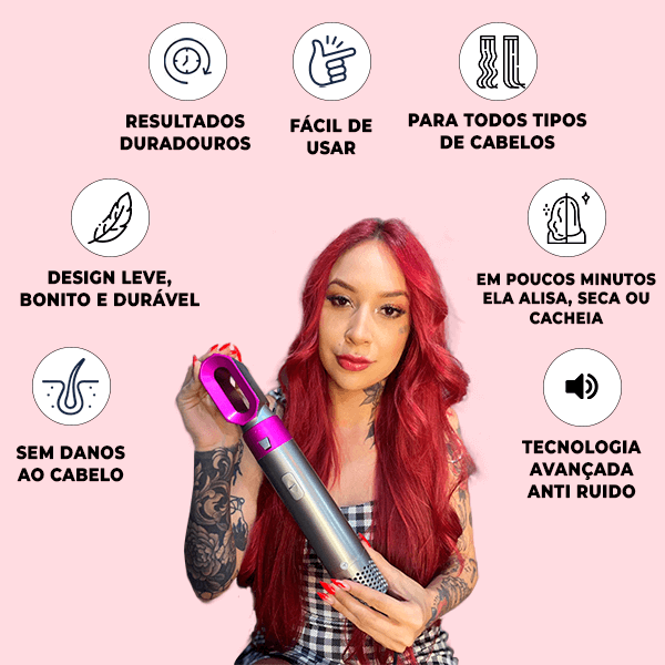 - Escova Modeladora e Secadora 5 em 1 + ( BRINDE ) - ÚLTIMAS UNIDADES🔥 - ecommercedagente