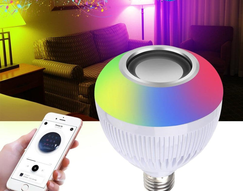 Lampada Bluetooth Led Caixa De Som Com Controle Remoto 12W Rgb Luz Colorida Balada - ecommercedagente