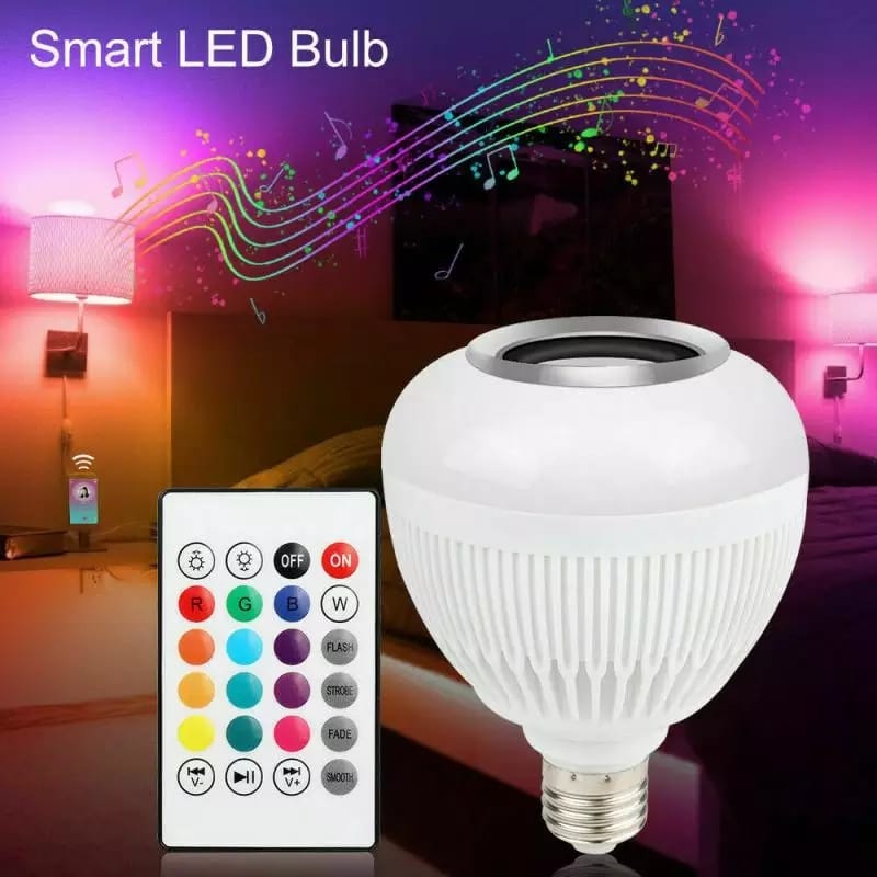 Lampada Bluetooth Led Caixa De Som Com Controle Remoto 12W Rgb Luz Colorida Balada - ecommercedagente