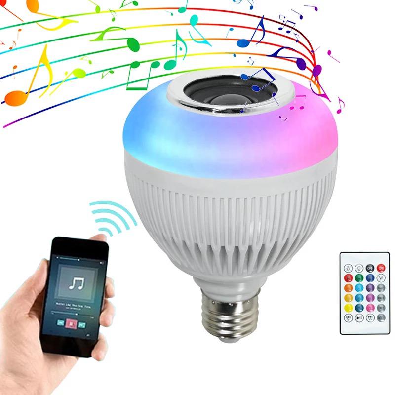 Lampada Bluetooth Led Caixa De Som Com Controle Remoto 12W Rgb Luz Colorida Balada - ecommercedagente